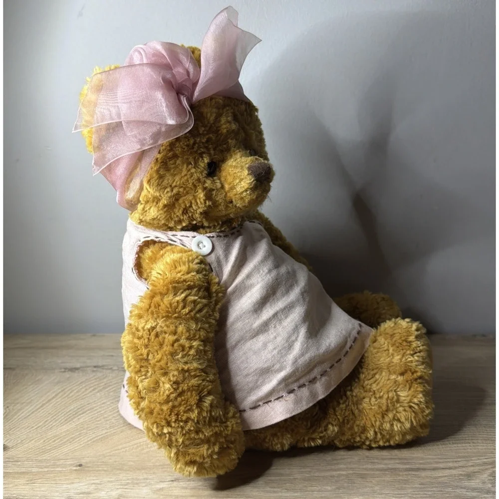 Hallmark Marys Bear Plush Pink Dress Headband Mary Hamilton Series VF 6057 17 in